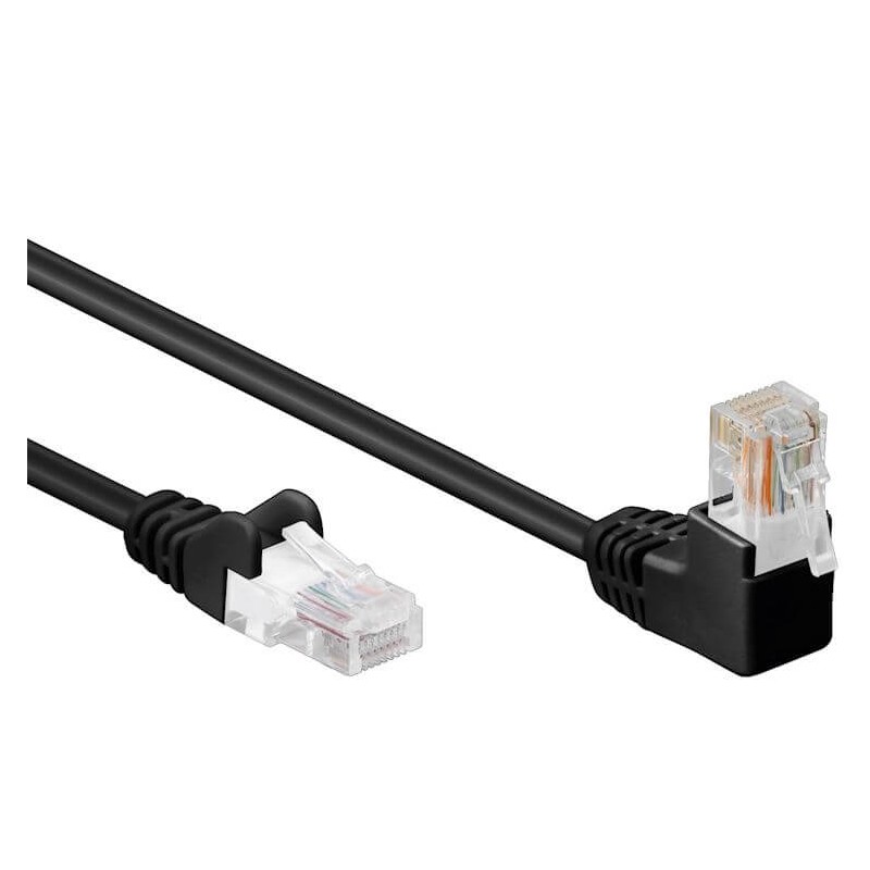 Onderscheid Neem een ​​bad 鍔 Zwarte UTP kabel - Haaks - Kies je lengte tussen 0.25 en 15 meter